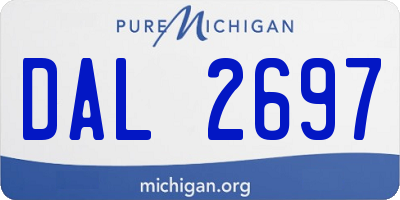 MI license plate DAL2697