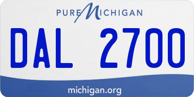 MI license plate DAL2700