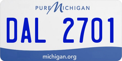 MI license plate DAL2701