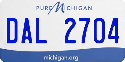 MI license plate DAL2704