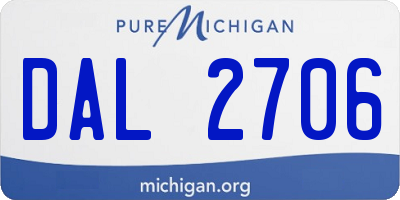 MI license plate DAL2706