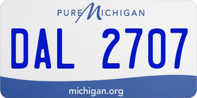 MI license plate DAL2707