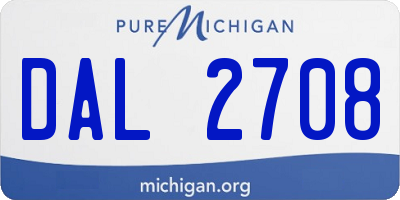 MI license plate DAL2708