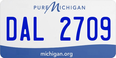 MI license plate DAL2709