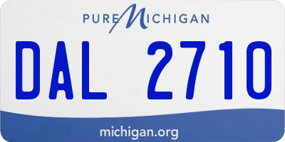 MI license plate DAL2710