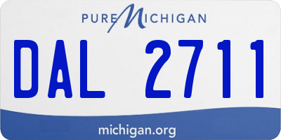 MI license plate DAL2711