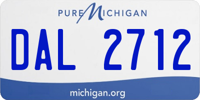 MI license plate DAL2712