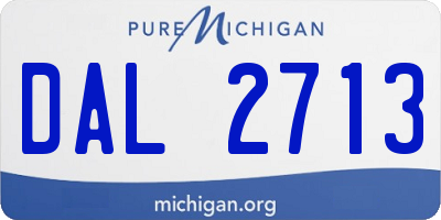 MI license plate DAL2713