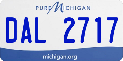 MI license plate DAL2717