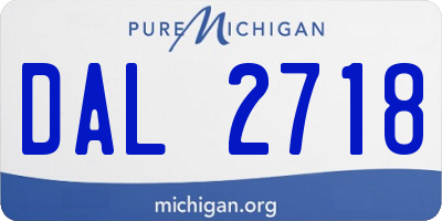 MI license plate DAL2718