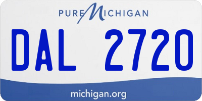 MI license plate DAL2720