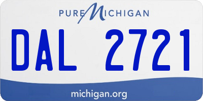 MI license plate DAL2721