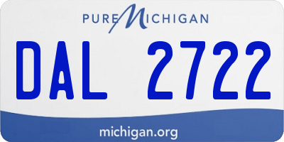 MI license plate DAL2722