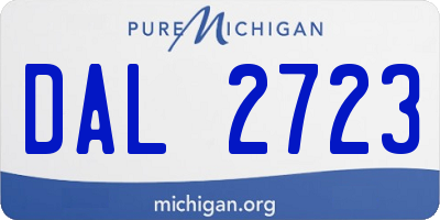 MI license plate DAL2723