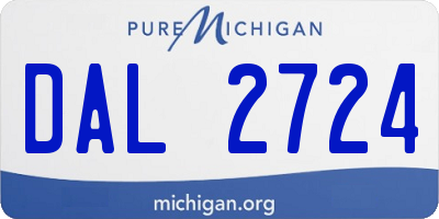 MI license plate DAL2724