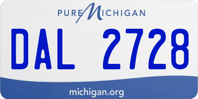 MI license plate DAL2728