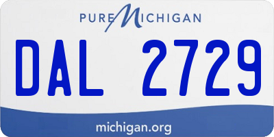 MI license plate DAL2729