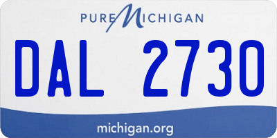 MI license plate DAL2730