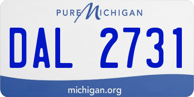 MI license plate DAL2731