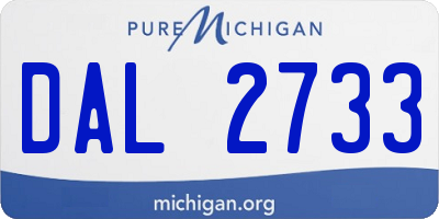 MI license plate DAL2733