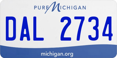 MI license plate DAL2734