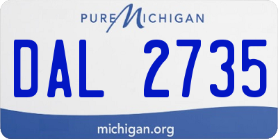 MI license plate DAL2735