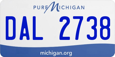 MI license plate DAL2738