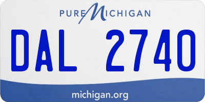 MI license plate DAL2740