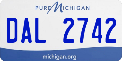 MI license plate DAL2742