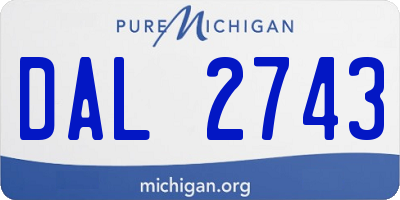 MI license plate DAL2743