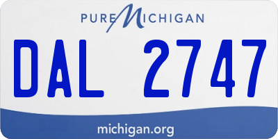 MI license plate DAL2747