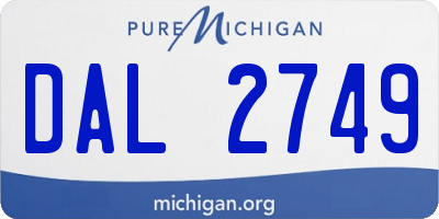 MI license plate DAL2749