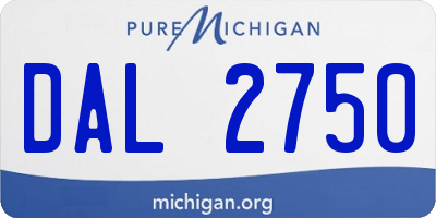 MI license plate DAL2750