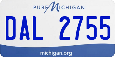 MI license plate DAL2755