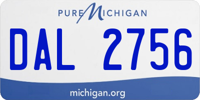 MI license plate DAL2756