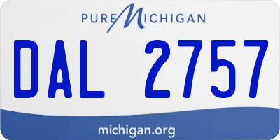 MI license plate DAL2757