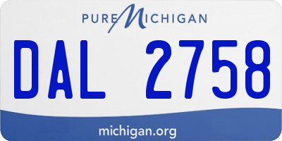 MI license plate DAL2758