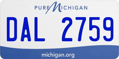 MI license plate DAL2759