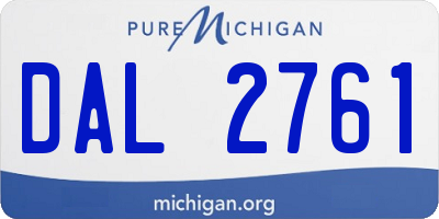 MI license plate DAL2761