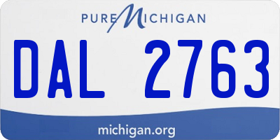 MI license plate DAL2763