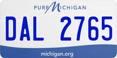 MI license plate DAL2765