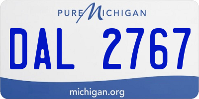 MI license plate DAL2767