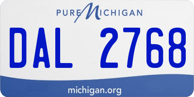 MI license plate DAL2768