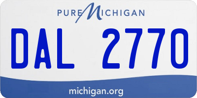 MI license plate DAL2770