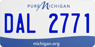 MI license plate DAL2771