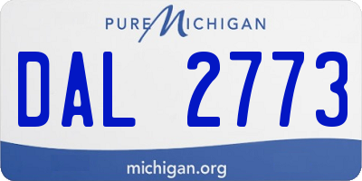 MI license plate DAL2773