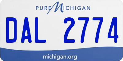 MI license plate DAL2774