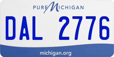 MI license plate DAL2776