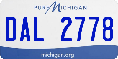 MI license plate DAL2778