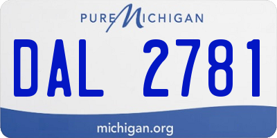 MI license plate DAL2781